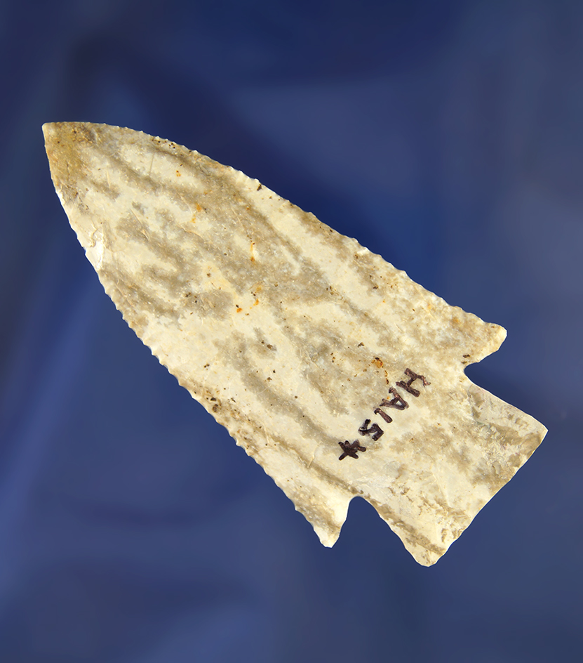 Incredible edge serrations on this 3 1/16" Hardin found in Illinois - restoration to basal corners