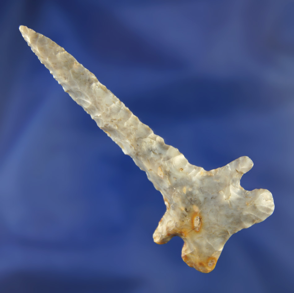 3" Concave Base Archaic Drill found in Clark Co., Ohio.  Bennett COA.