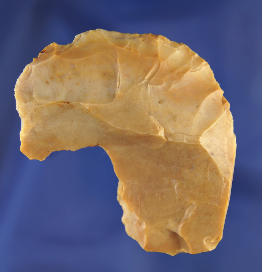 Uniquely styled 3 3/4" Flint Ridge Flint Spokeshaves found in Ohio