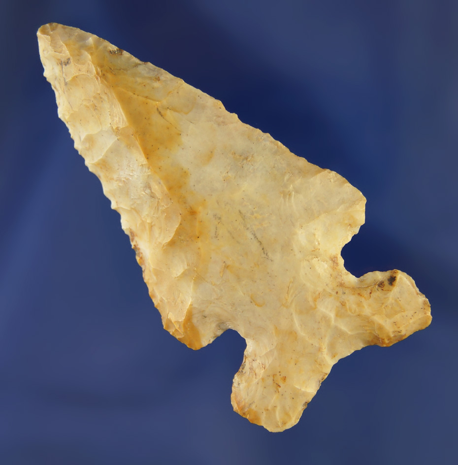 2 11/16" Archaic Bevel is well patinated found in southern Indiana.