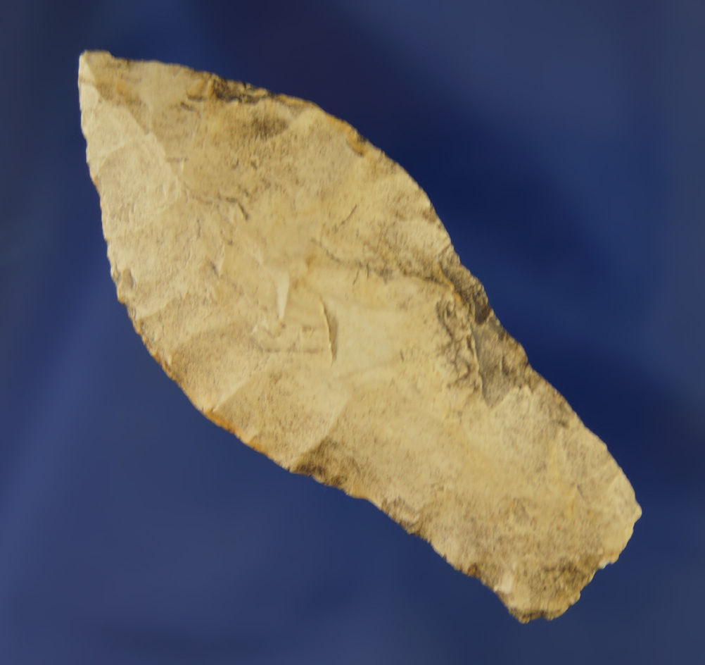 2 1/2" Paleo Hell Gap with nice River patina found in southeast Iowa.