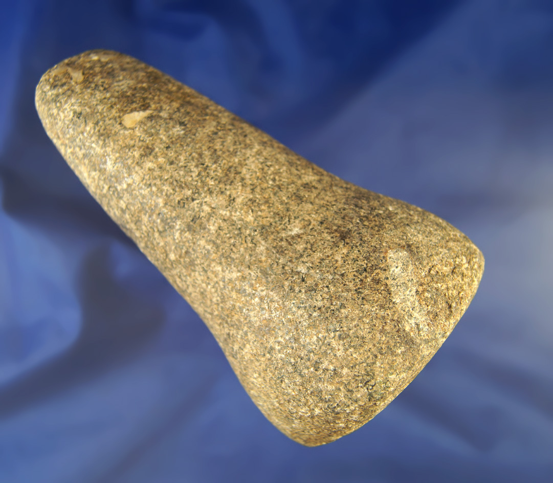 5 1/2" Bell Pestle found in Delaware Co., Ohio with a nice nutting divot in base. Ex. Sean Place