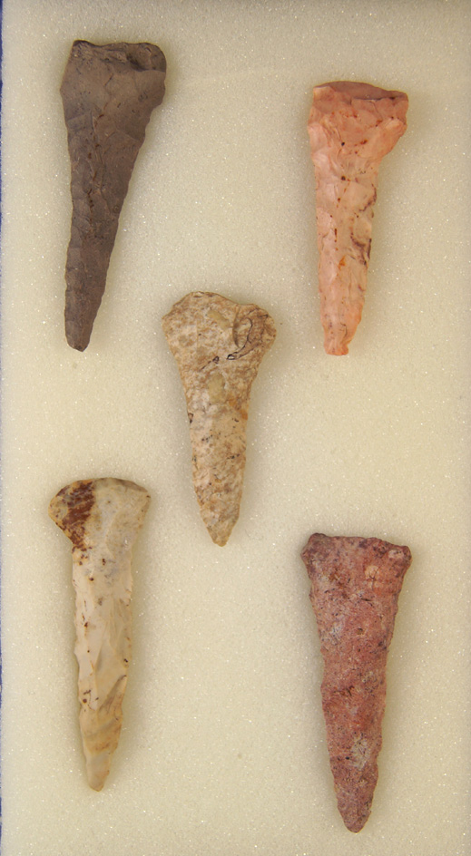 Set of five Drills found by Les Gerkin and Lorain Co.,  Ohio. Largest is 2 1/4".