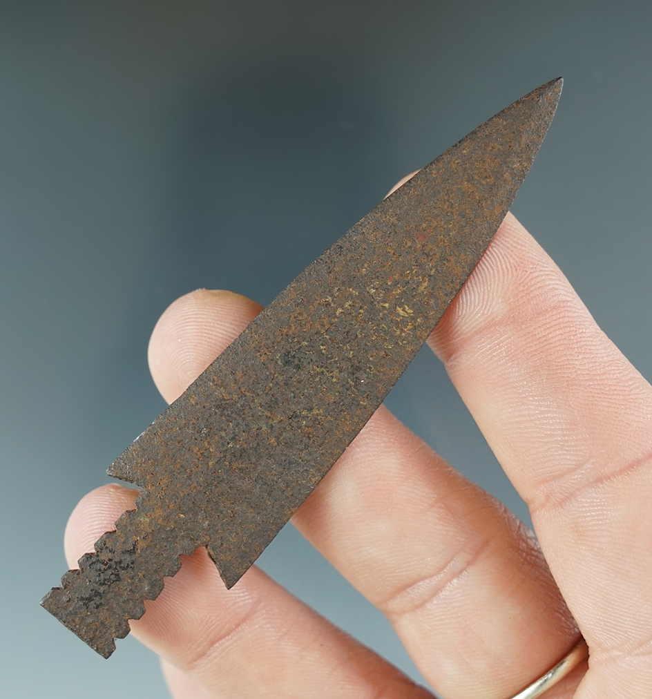 3 1/8" Historic Iron Point found in South Dakota. Comes with Davis and Bennett COA's.