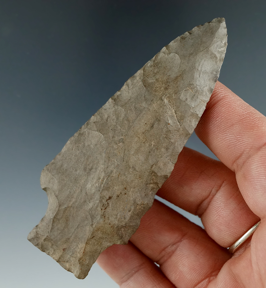 2 3/8" Genesee made from Esopus chert found in Steuben Co., New York. Ex. Howdy Lang.