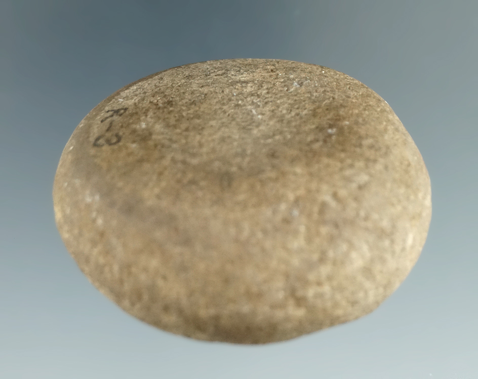 2 3/16" stone Discoidal found in New Jersey.