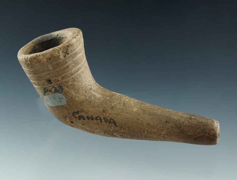 3 1/4" ring bowl Iroquois pipe with no restoration found in Middlesex County, Ontario Canada.