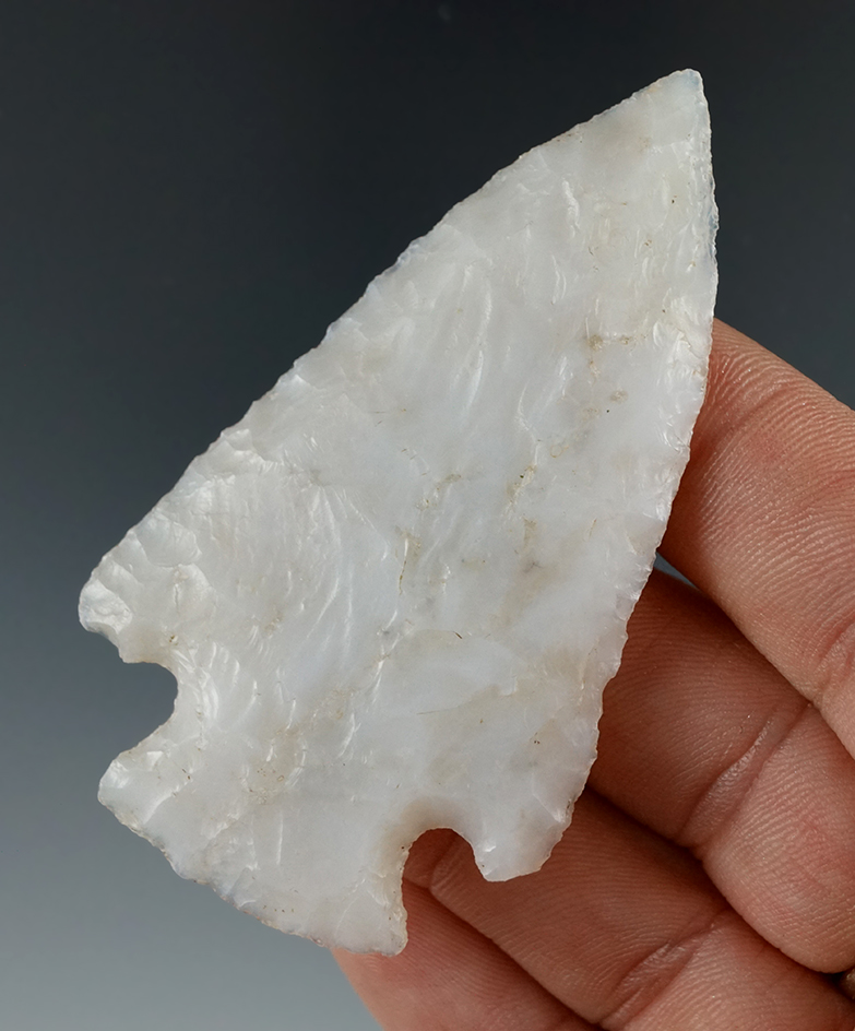 Beautiful 2 11/16" Cornernotch Knife made from beautiful chalcedony found in Utah.