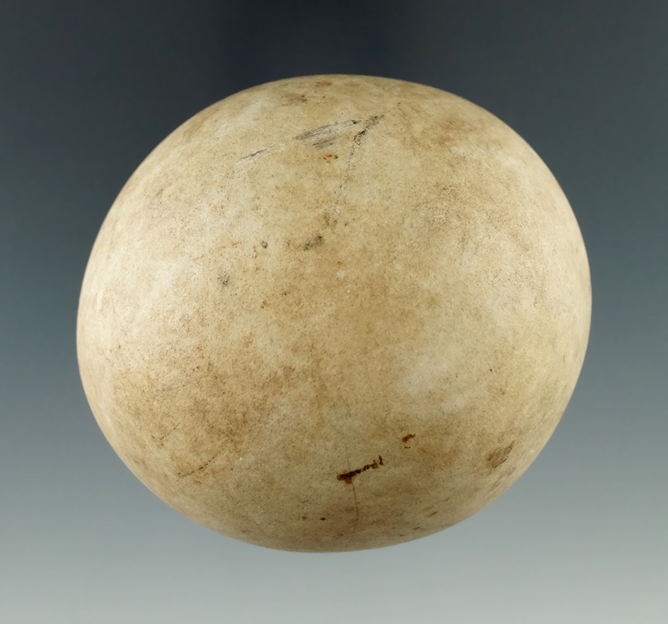 Large! 2 3/4" diameter honey colored quartz game ball. One of two found together in Wyandot Co.