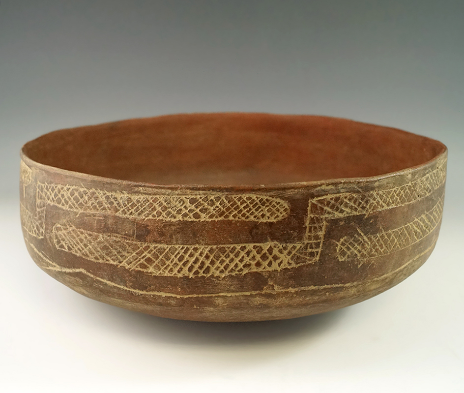 9 1/4" Caddo friendship bowl from Arkansas that has been nicely restored.