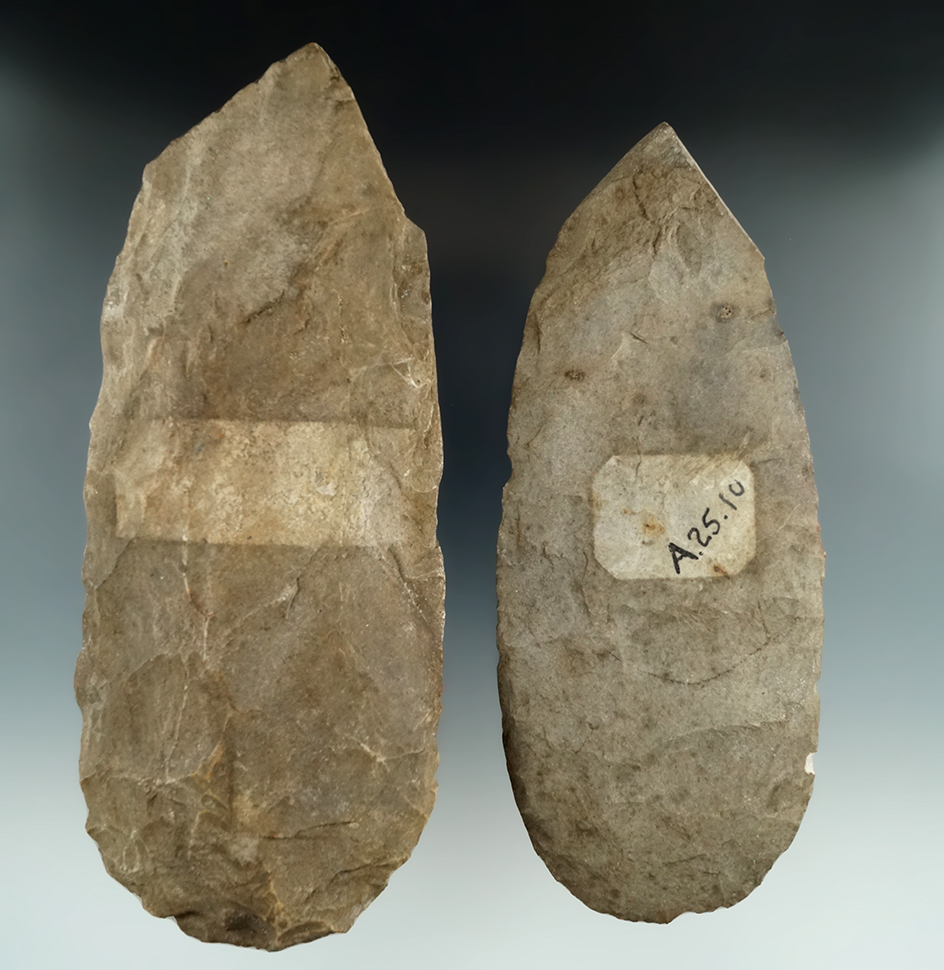 Pair of old Flint Hoes from Missouri, largest is 8".