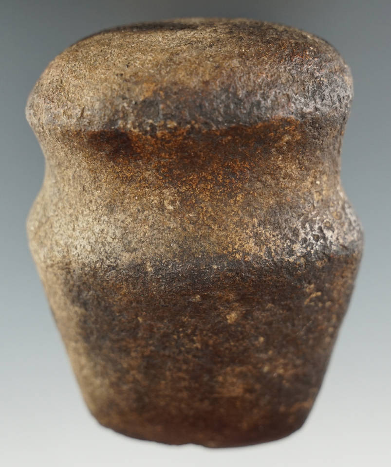 Classic 3 3/8" Full Groove Archaic Axe made from brown and black Granite. Wood Co., Ohio.