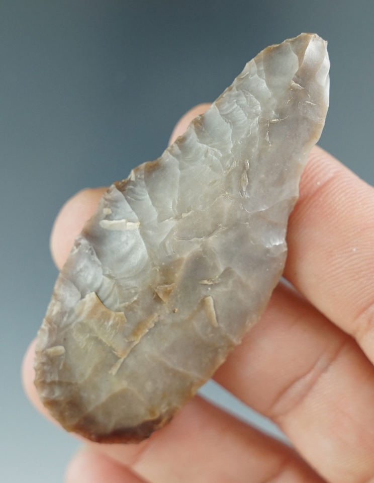 2 1/2" Cascade Drill with a burinated tip, made from beautiful material. Found near the Columbia