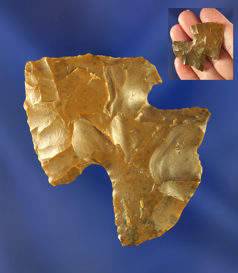 Unusually styled 1 5/8" Corner Notch point or knife. Wyoming.