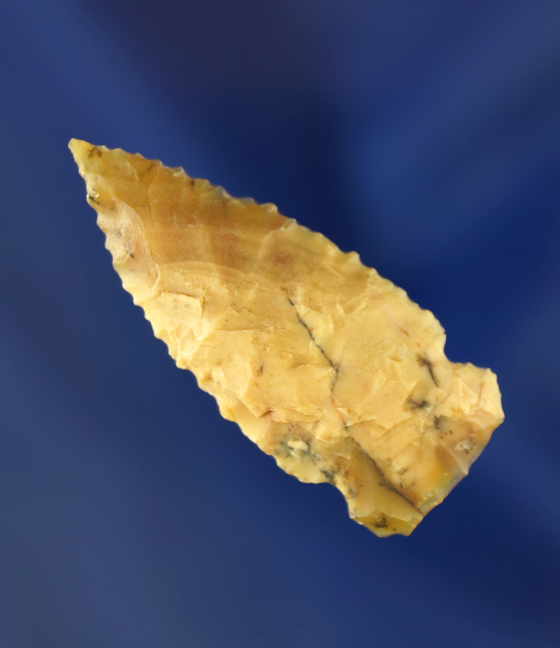 1 1/2" Hawken point made from Agatized Wood. Wyoming.