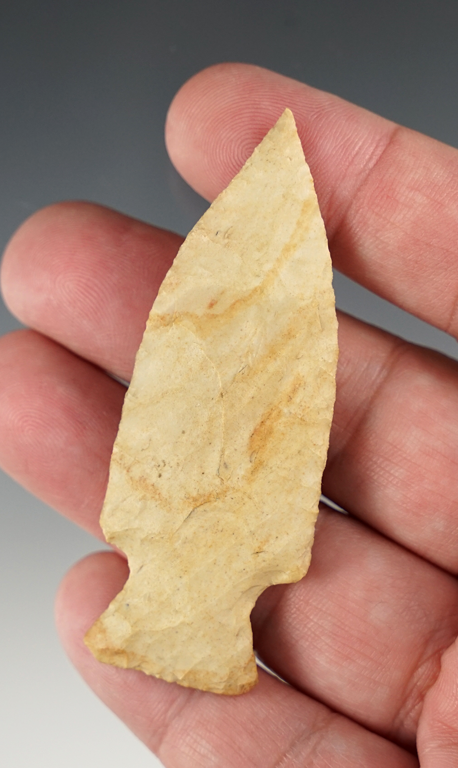 Nicely flaked 2 13/16" Bakers Creek - Wayne Co., Tennessee. Ex. Dickey, Larry Garvin collection.