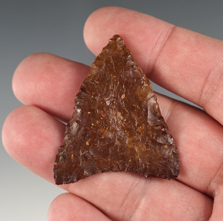 1 7/8" Columbia Mule Ear Knife. Jasper. Found near the Columbia River, Oregon.