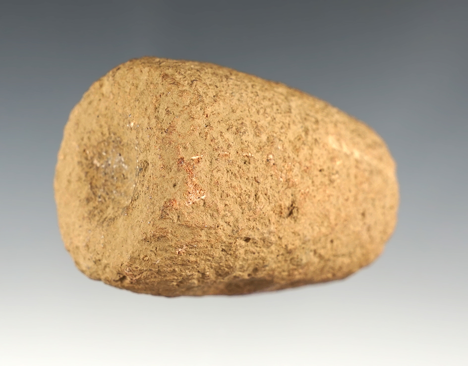 2 3/8" long Pipe Preform that is well patinated. Drilling started on each end.