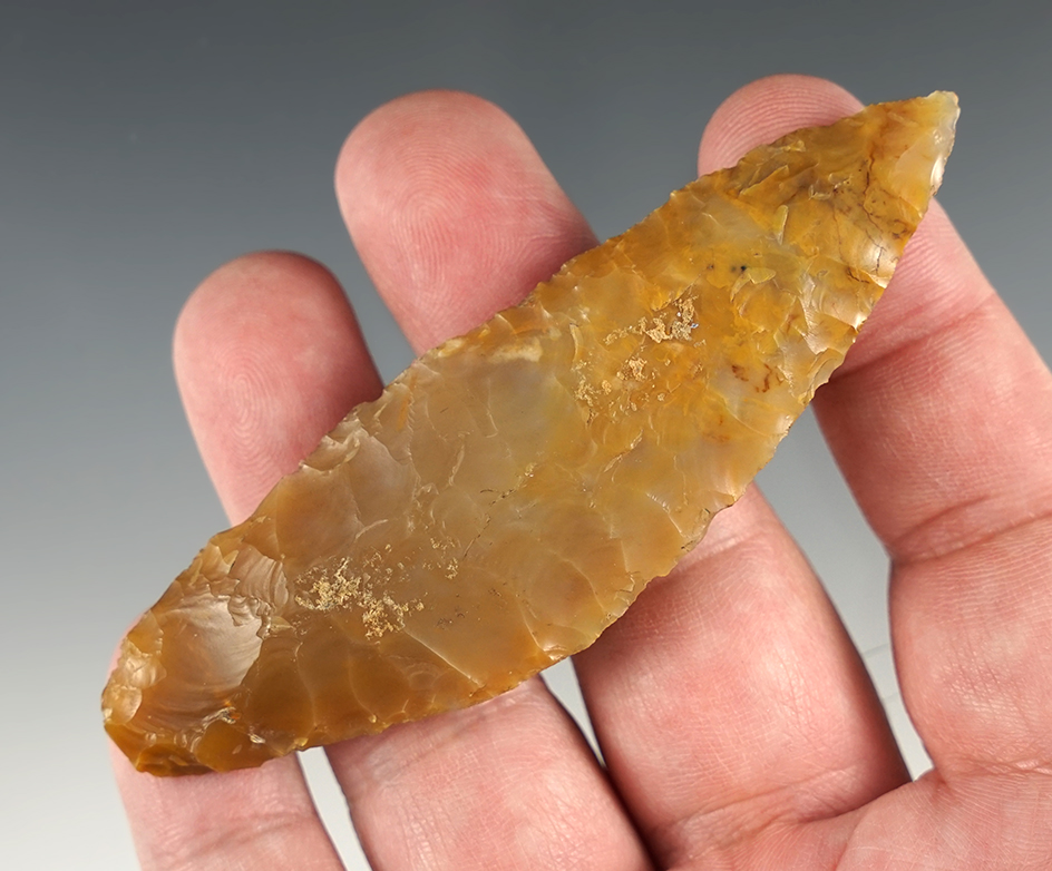 3 11/16" Colorado Knife made from outstanding semi-translucent orange Agate.