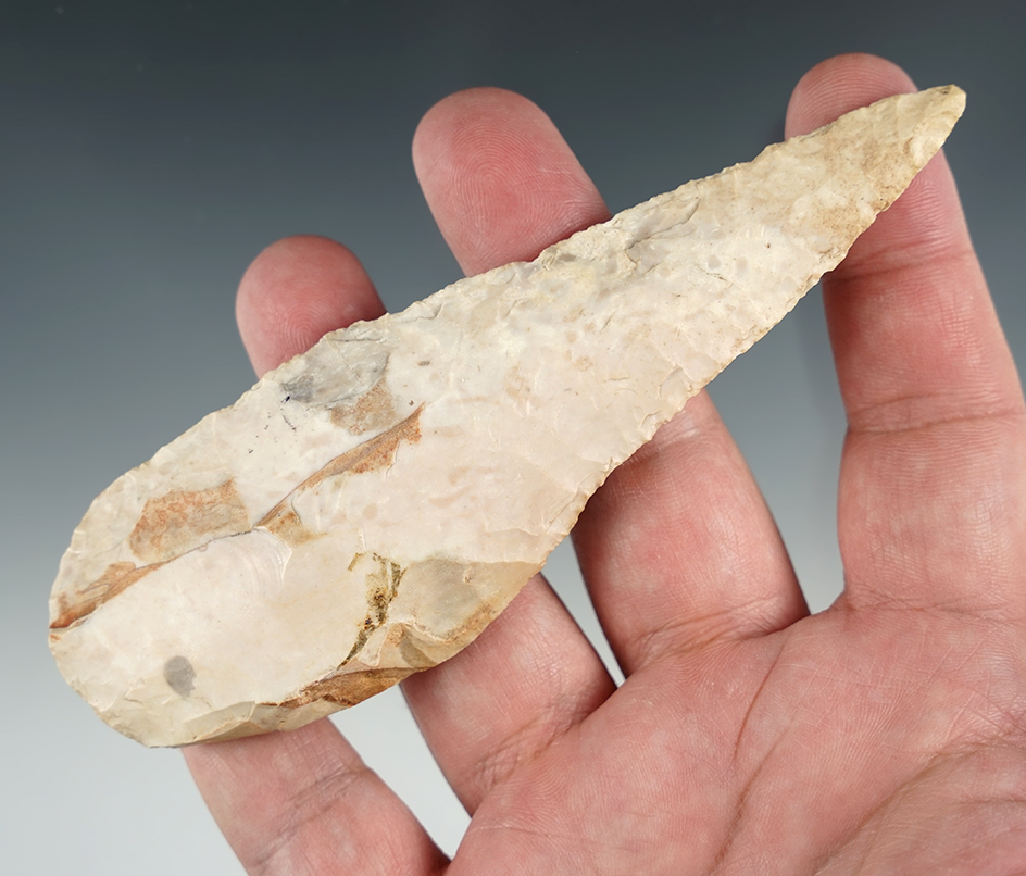 5 1/8" Pink Burlington Beveled Blade found in Illinois.