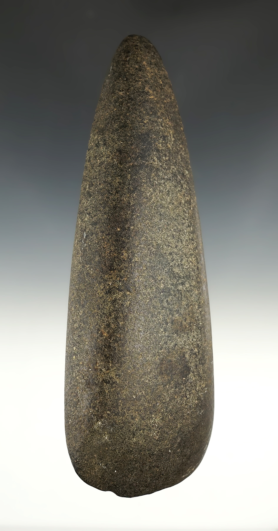 Large 7 3/4" long Hardstone Celt found in Hamilton Co., Ohio. Nicely patinated.