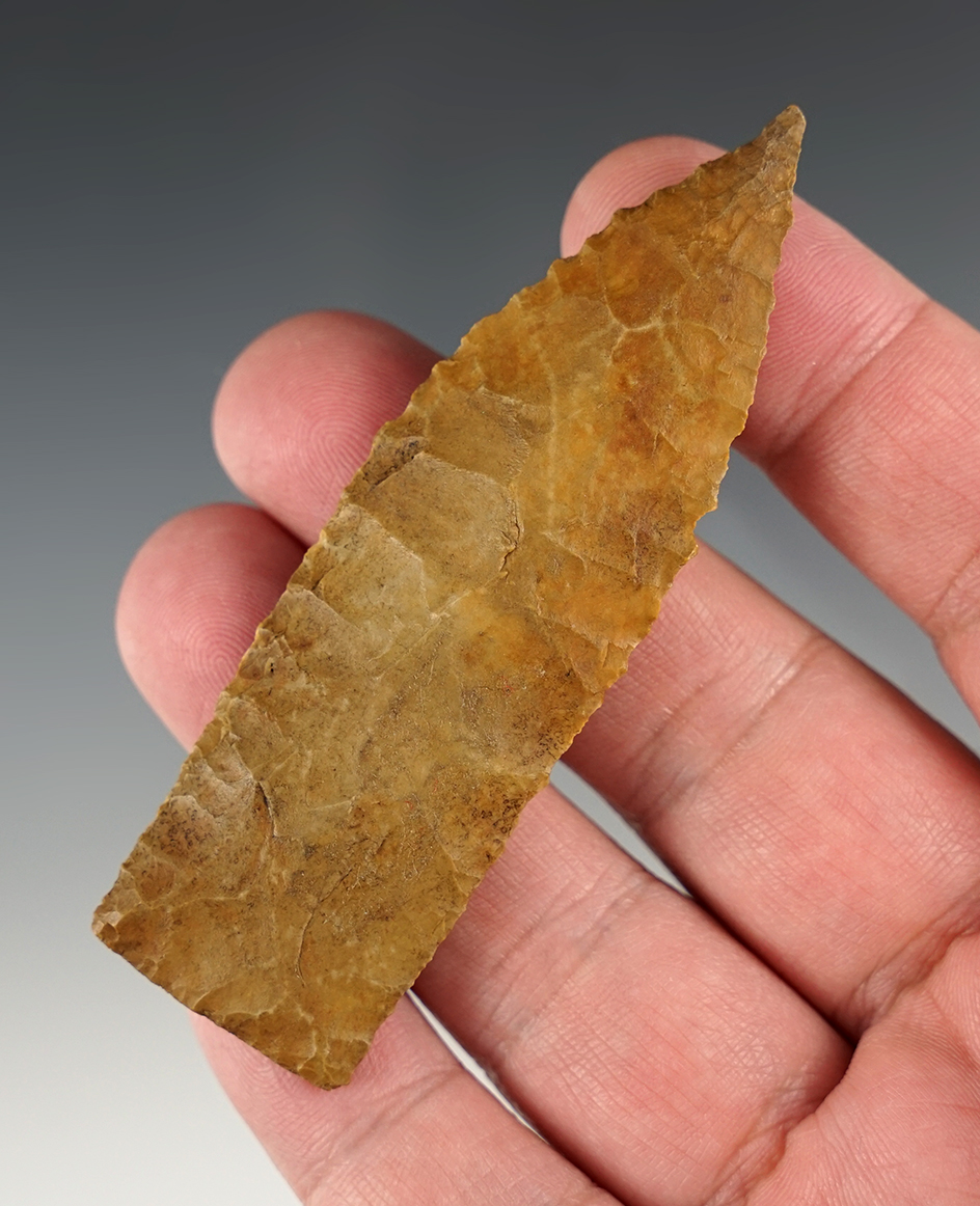 Nice 3 5/16" Tennessee Copena made from creek-stained flint.