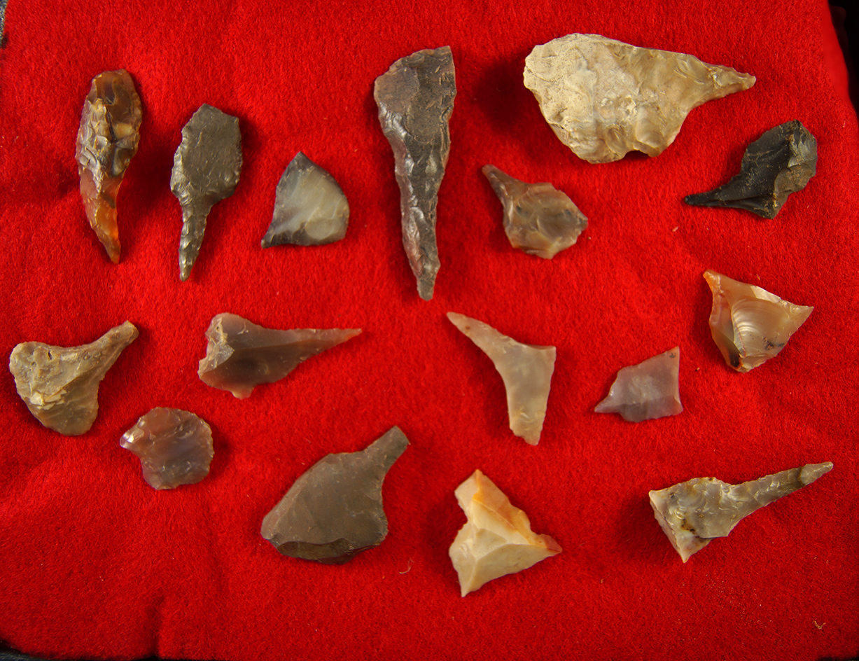 Group of 16 assorted drills and perforators, largest is 2 3/16".