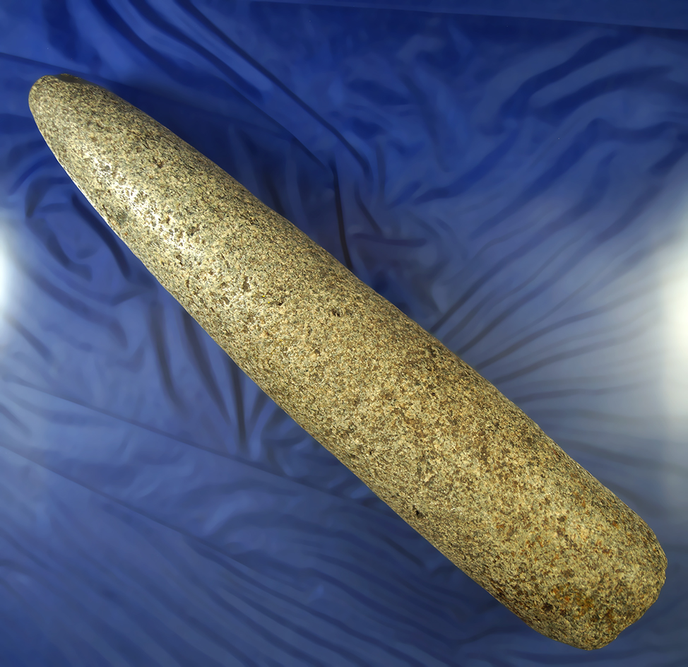 10 7/8" long nicely polished Columbia River tapered Pestle  deaccessioned from  museum