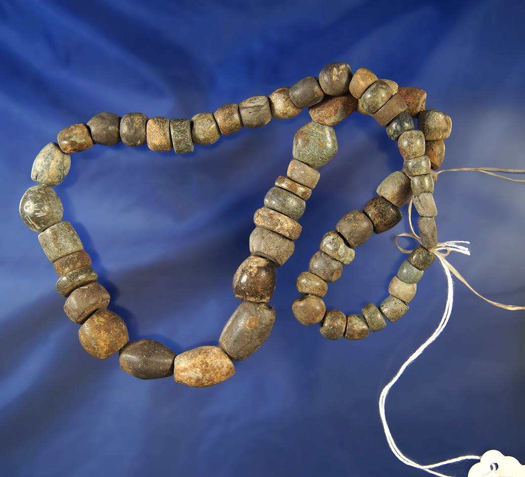 Very nice 21" long strands of Columbia River Stone Beads. All collected from the Bead Patch