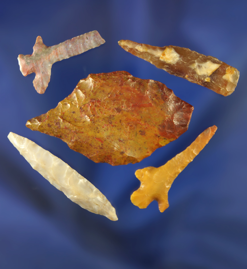 Set of five drills and perforators made from quality material, largest is 1 7/8".