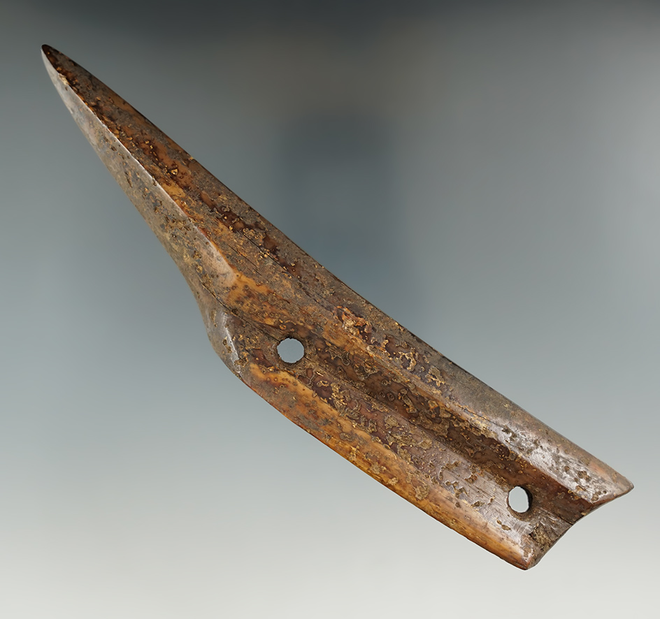 Large!  7 1/16" Fossilized Ivory Inuit artifact including a picture of the Inuit finder!  Alaska.