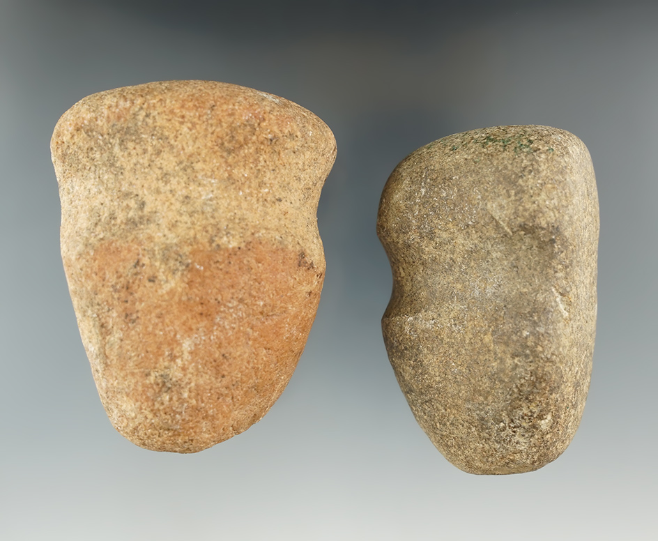 Pair of grooved hammerstones found in Kentucky, largest is 3 1/4". Ex. Henry English.