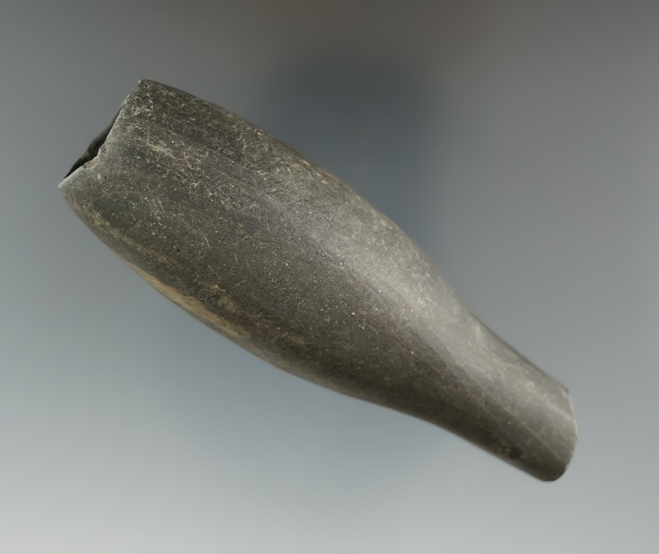 3 3/8" tulip bowl pipe with a broken stem found in New York.