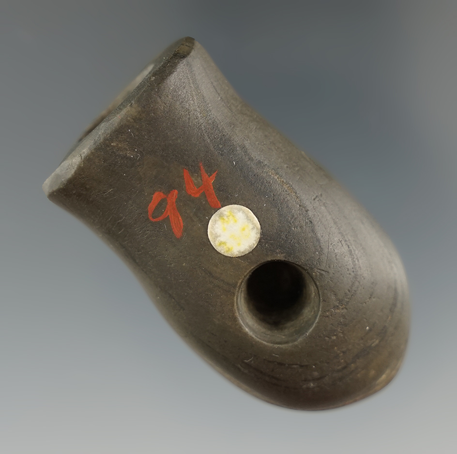 2" Banded Slate Vase Pipe found in Michigan. Ex. Hirtzel Collection. Great example.