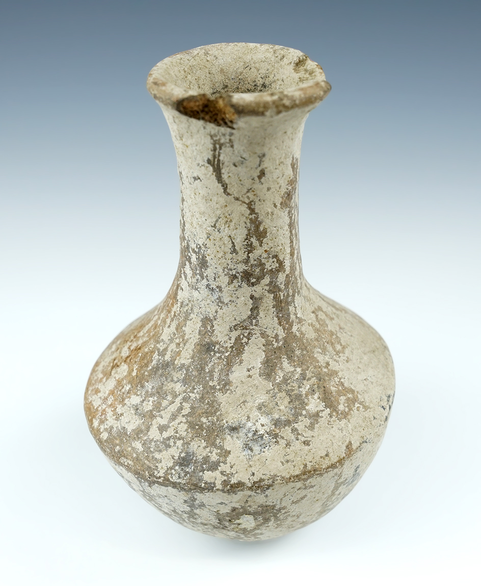 6 1/2" Tall ancient Mediterranean Terra Cotta bottle.