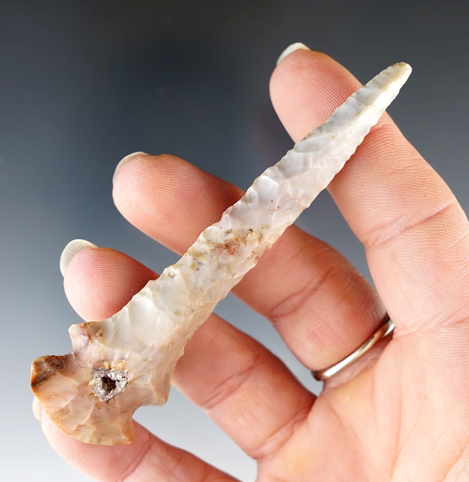 3 9/16" Dovetail Drill,  Flint Ridge Flint, Ohio. Bennett COA.