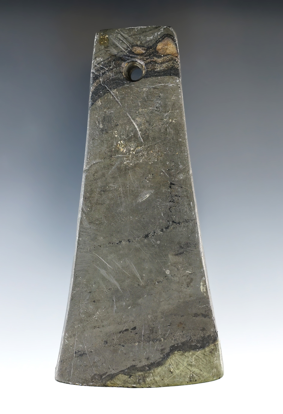 4 3/8" Trapezoidal Pendant,  Mottled Slate, Ohio.