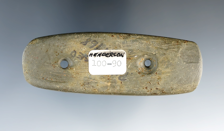 3 5/8" Hopewell Bar Gorget, Ohio.