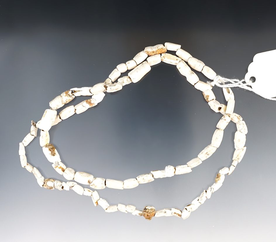 24" Strand of shell beads, West Virginia.