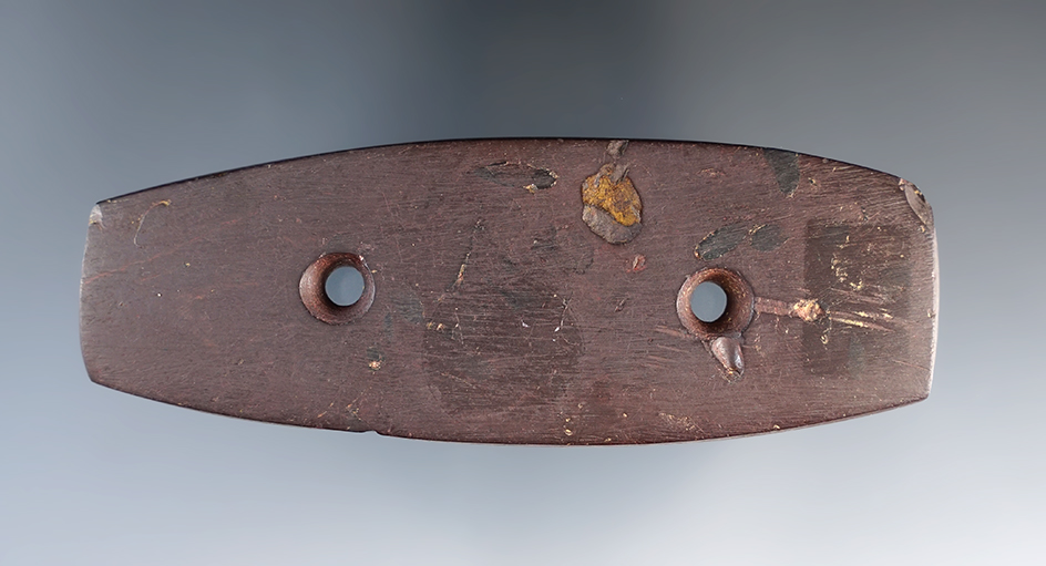 4" Gorget made from Hematite. Found in Pike Co., Ohio.