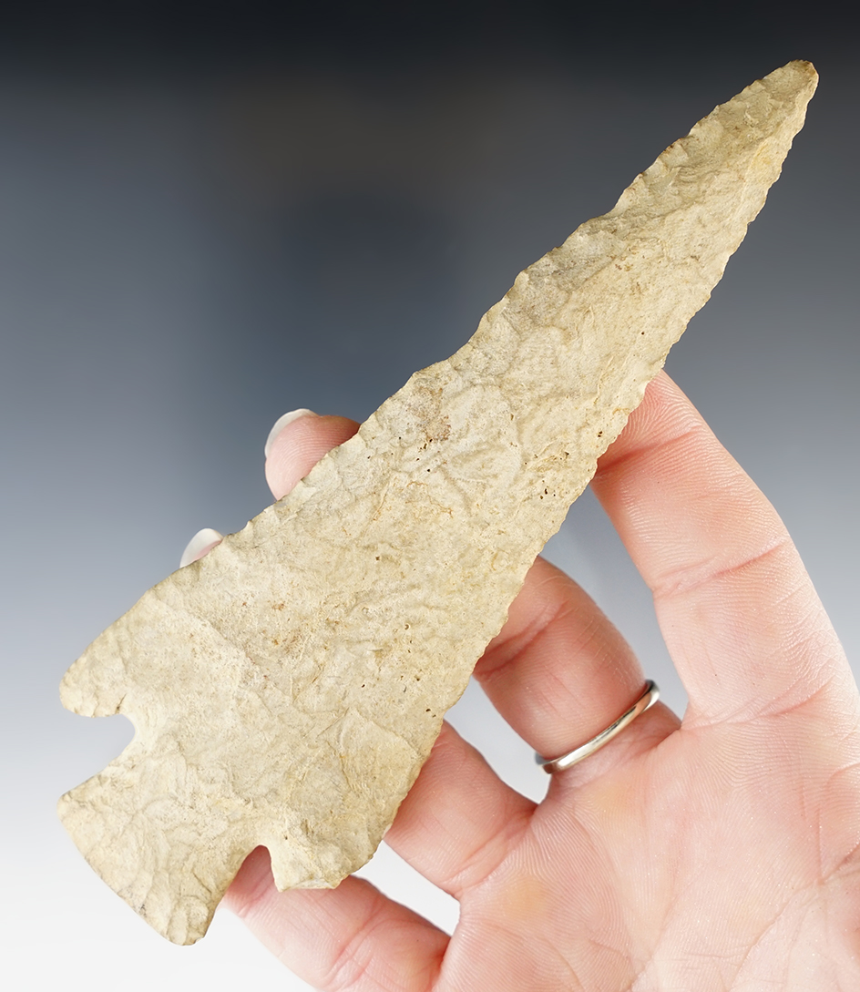 5 1/2" Heavily patinated Hardin found in Illinois.