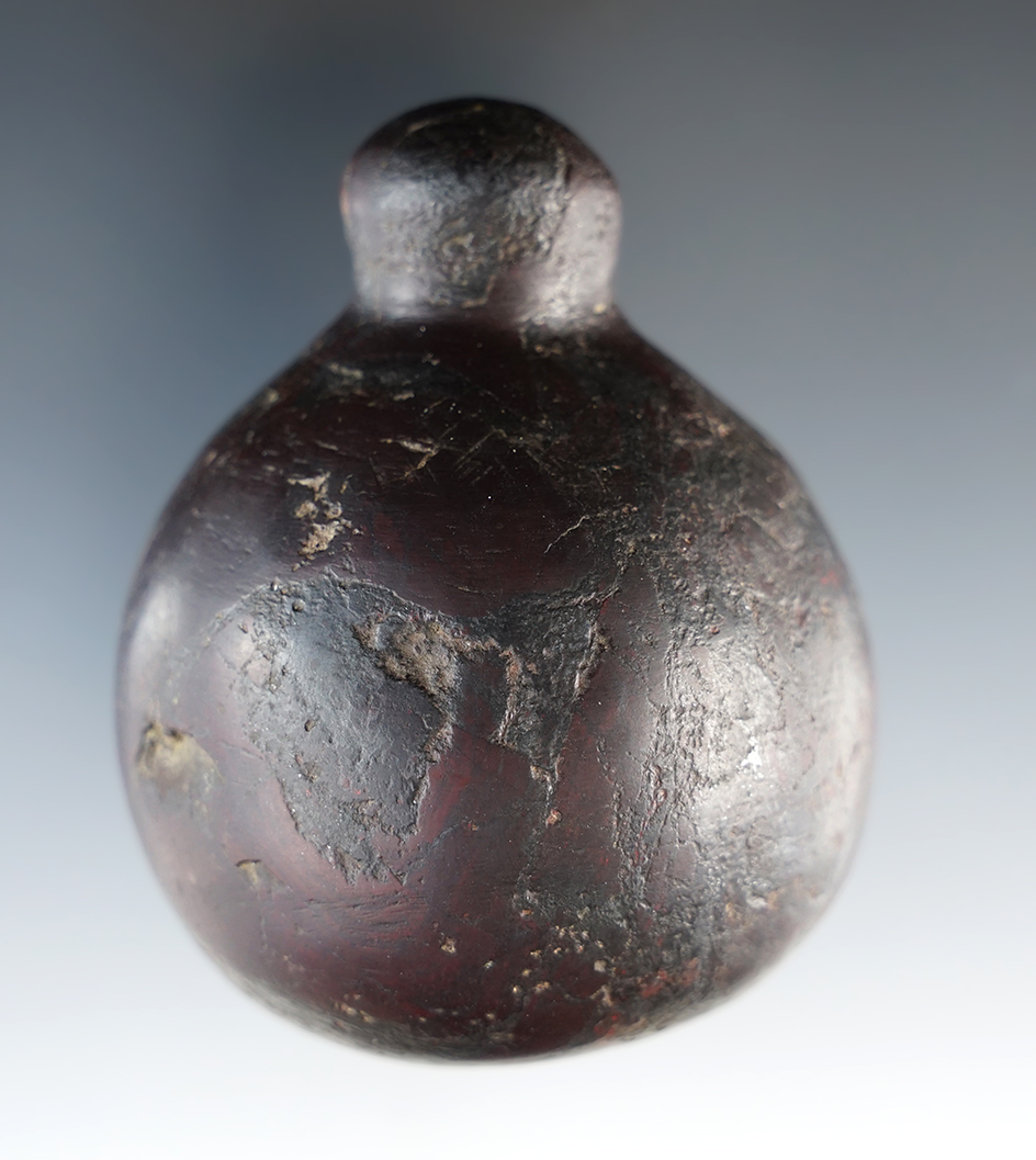 2 7/8"  x 2 1/4"  Hematite Plummet, Illinois. Motley COA.