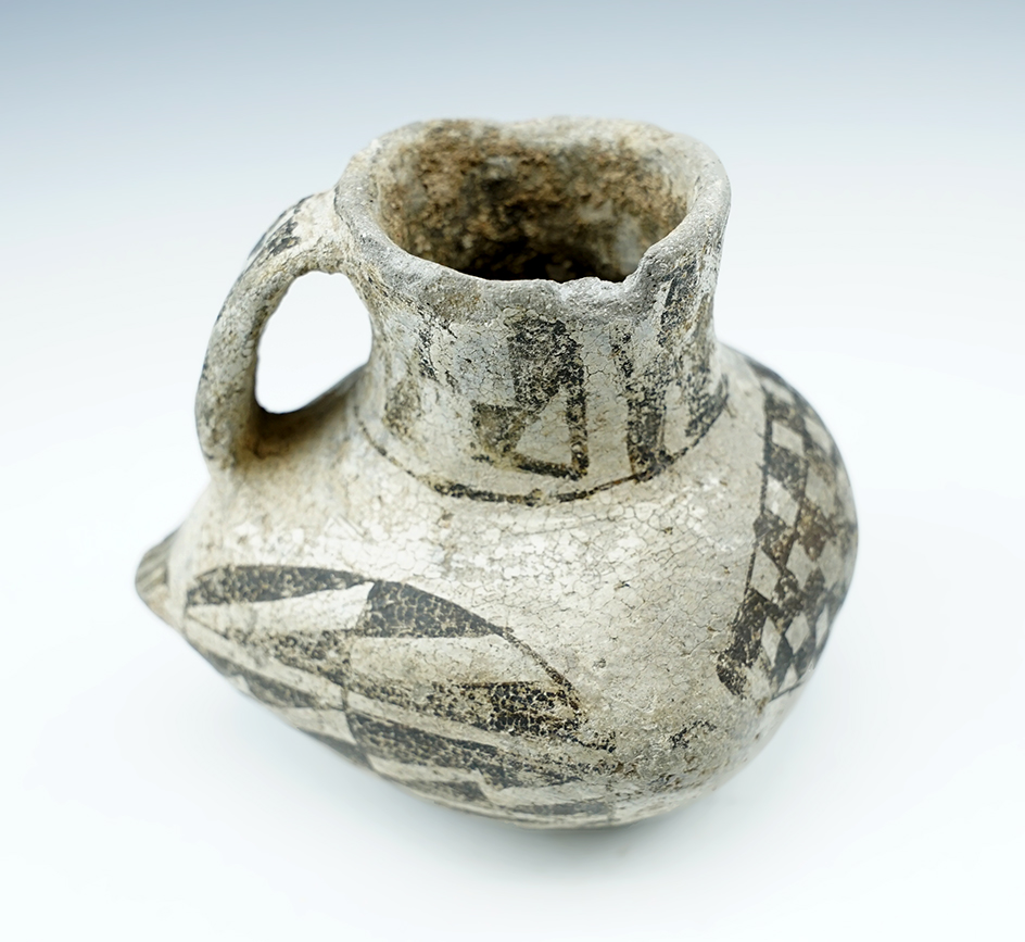 4 1/4" Anasazi Strap Handle miniature bottle, New Mexico.