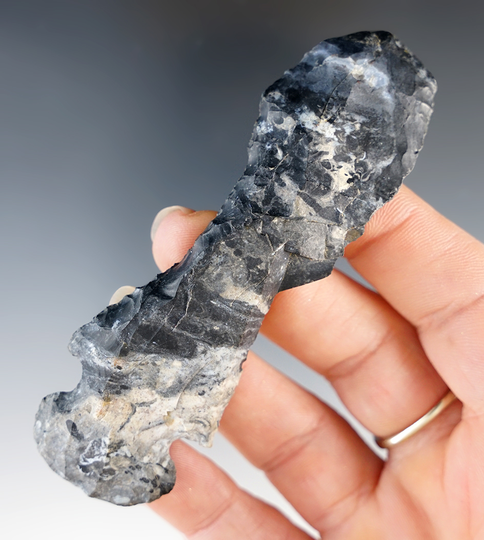 3 5/8" Uniface Spokeshave found in Ohio, Coshocton Flint.