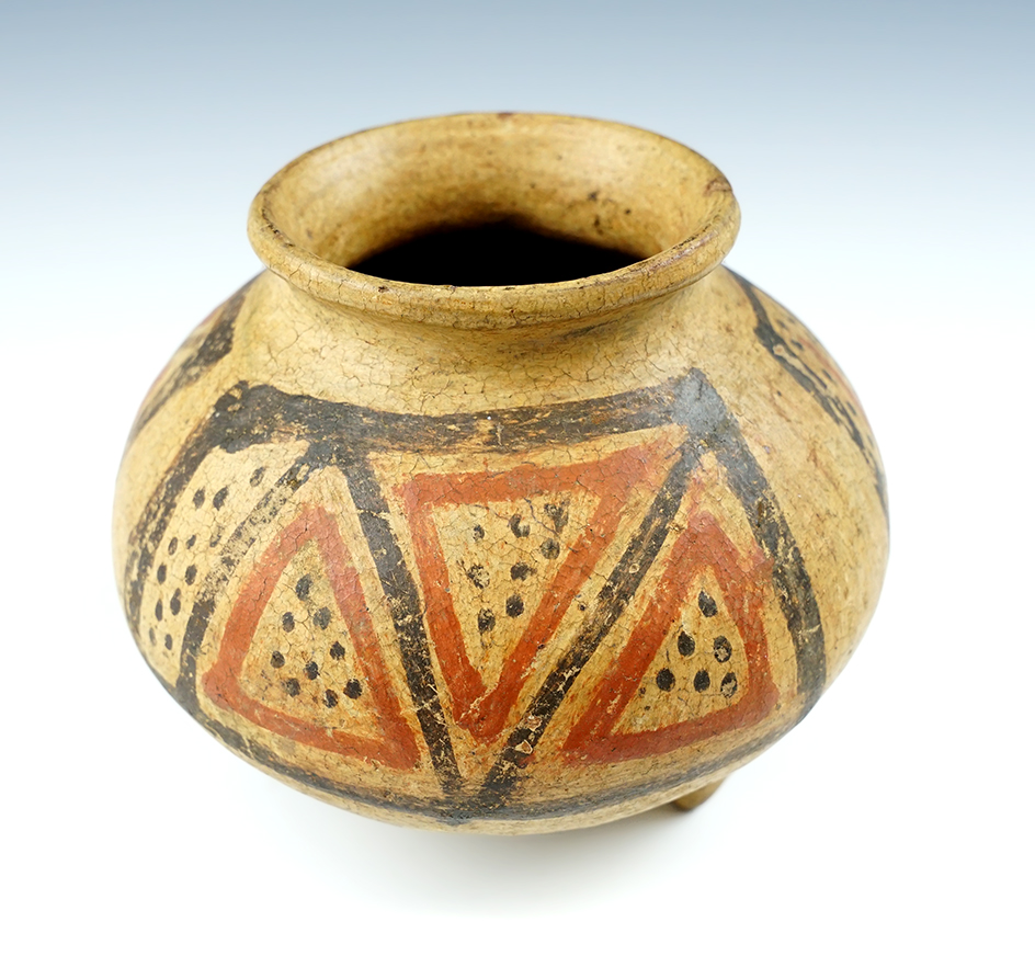 5" x 4 1/4" Tri-leg Pre-Columbian pottery, Panama area.