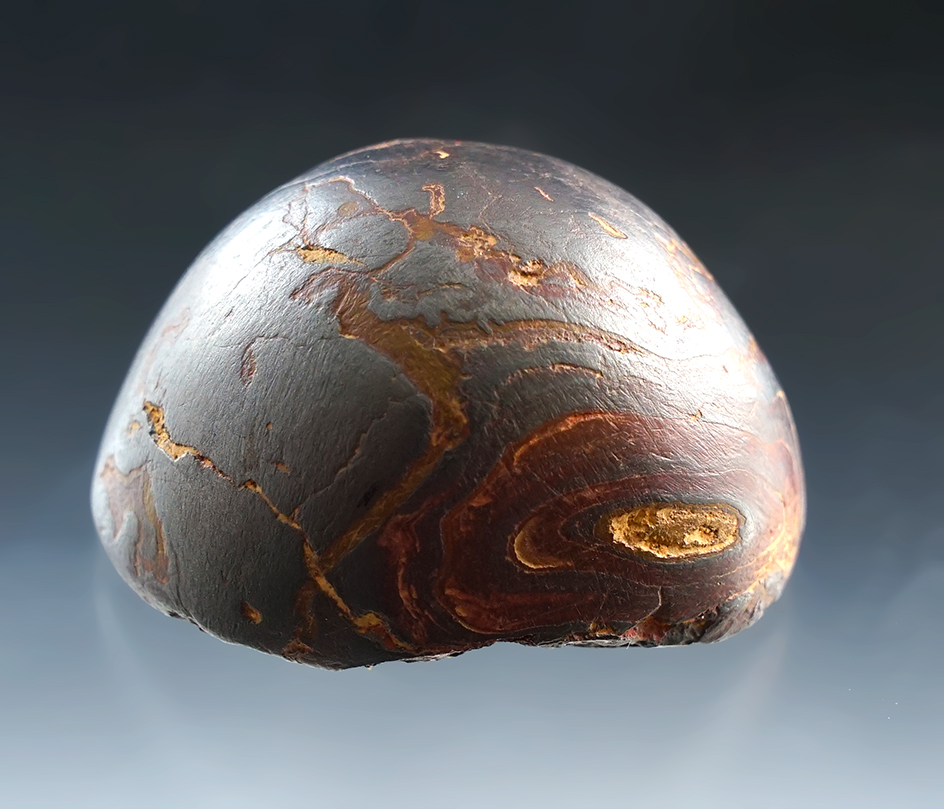 2" wide well polished Hematite Cone found in Ohio.