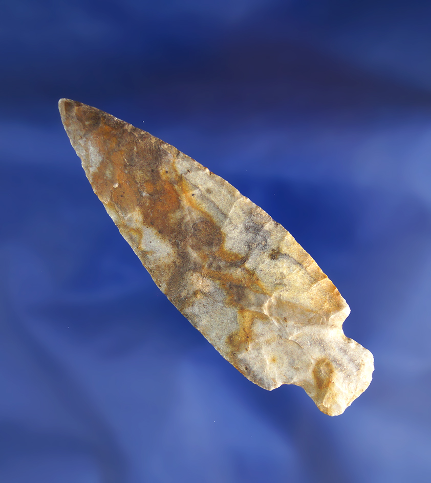 3 3/16" Stemmed Knife found in Minnesota made from gray fossil chert. Jackson COA.