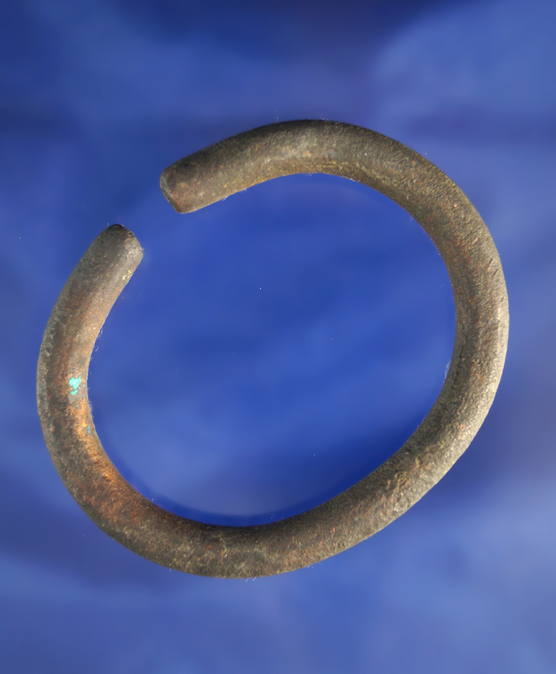 2 3/4" copper bracelet found near Mary Hill WA, near the Columbia River that is nicely patinated.