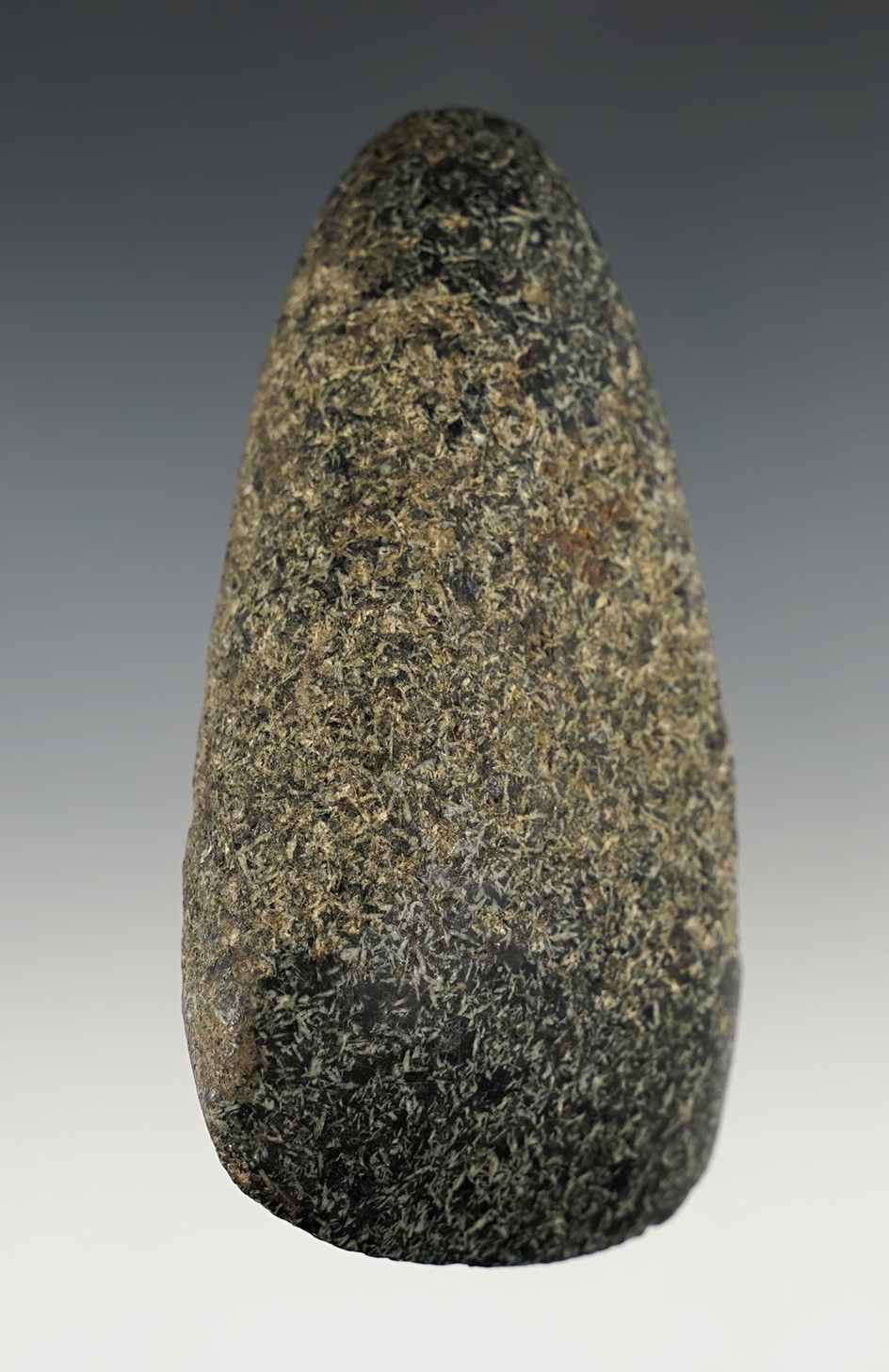 Well polished bit and poll end on this 3 3/4" Hardstone Celt found in the Midwestern U.S.