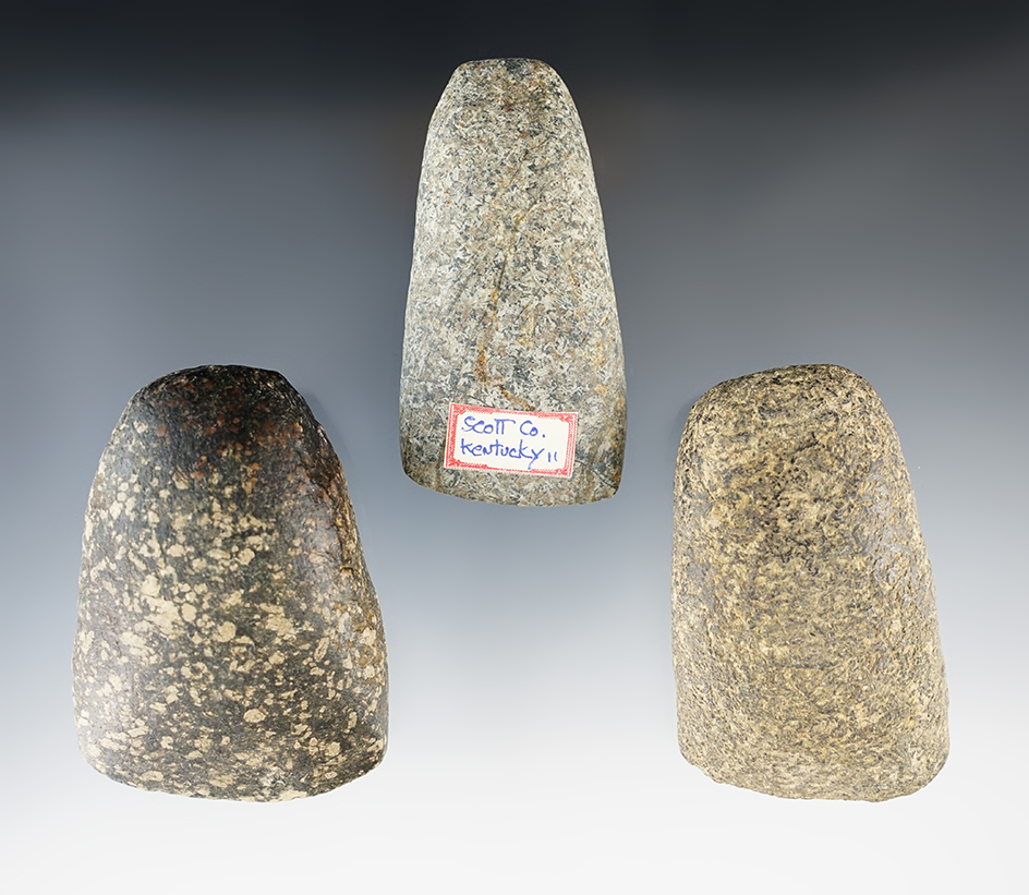 Set of Hardstone Celts from various states. The largest is 2 3/4".